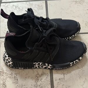 Adidas NMD Women's Black Sneakers with Leopard Print